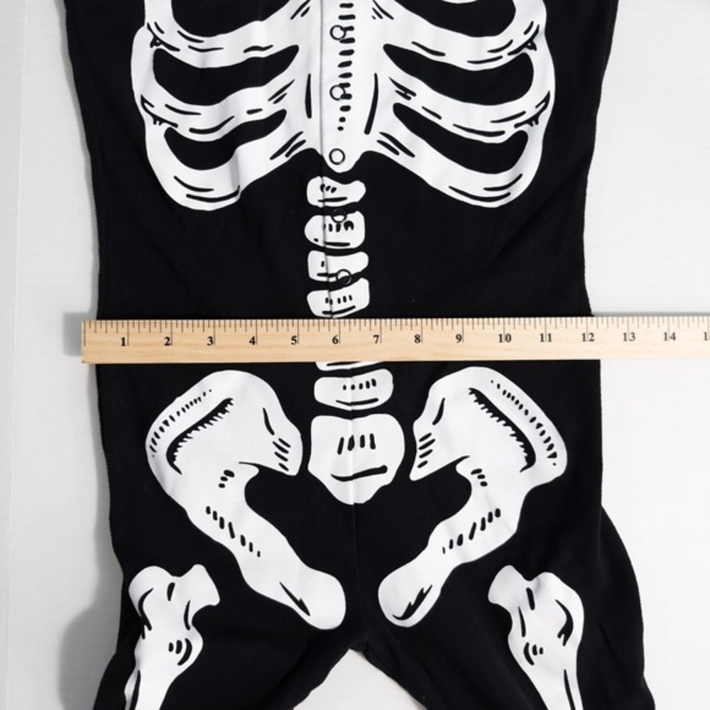 Old Navy Kids Unisex‎ One Piece Skeleton Pajamas Halloween Costume Size XL (12) - Picture 5 of 13
